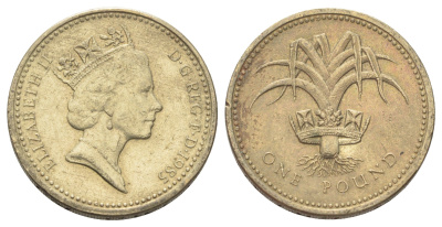Великобритания 1 фунт 1985 Елизавета II (1952-2022) KM 941, Spink 4331 никель латунь 4700-714