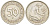 ФРГ 50 ПФЕННИГОВ 1950 D KM 109.1, J. 384 медно-никель 211-658