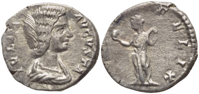 Римская Империя денарий 196 - 211 Юлия Домна, жена Септимия Севера VENVS FELIX, Венера, Рим Very fine RIC 580 серебро 1073-15-52