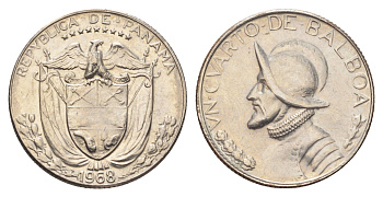 Панама 1/4 бальбоа 1968 KM 11.2a медь плакированная медно-никелем 4706-437