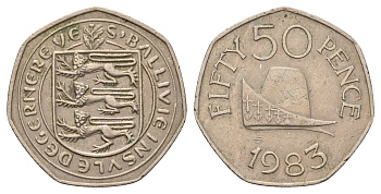 Гернси 50 пенсов 1983 KM 34 медно-никель 4112-726