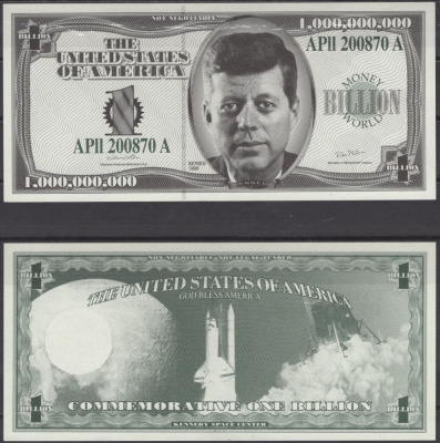 США 1000000000 долларов 1998 Джон Кеннеди бумага UNC (пресс) 7196-13-2