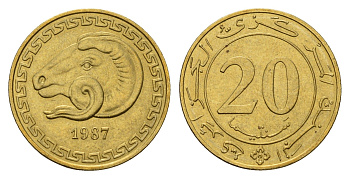 Алжир 20 сантимов 1987 KM 118 медь алюминий цинк UNC 181-1121