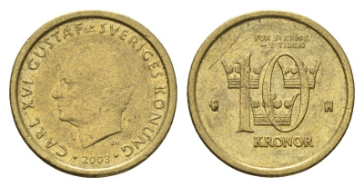 Швеция 10 крон 2003 Карл XVI Густав (1973-) KM 895 нордик 4642-614