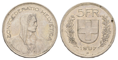 Швейцария 5 франков 1997 B KM 40a.4 медно-никель 4521-821