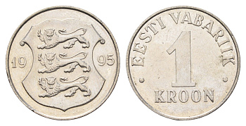 Эстония 1 крона 1995 KM 28 медно-никель aUNC 4688-625