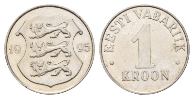 Эстония 1 крона 1995 KM 28 медно-никель aUNC 4688-625