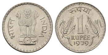 Индия 1 рупия 1979 KM 78.3 медно-никель UNC 3855-1036
