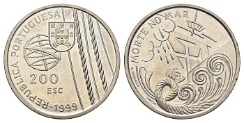 Португалия 200 эскудо 1999 Смерть в море KM 716 медно-никель UNC 4527-634