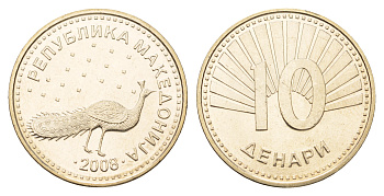 Македония 10 денаров 2008  KM 31 медь цинк никель UNC M84-18