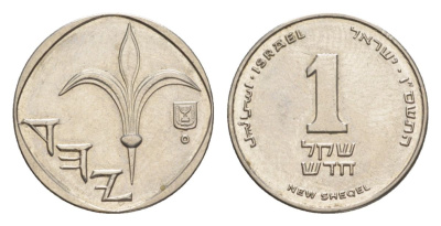Израиль 1 шекель 2006 JE 5766 KM 163 медно-никель 4632-142