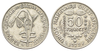 Западная Африка (ВСЕАО) 50 франков 1979 KM 6 медно-никель 4700-922