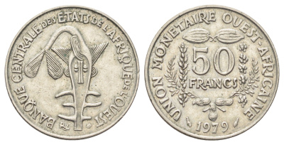 Западная Африка (ВСЕАО) 50 франков 1979 KM 6 медно-никель 4700-922