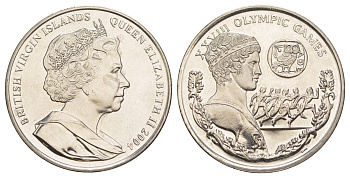 Британские Виргинские острова 1 доллар 2004 XXVIII летние Олимпийские Игры, Афины 2004 - бегуны KM 303 медно-никель BU 1078-5-32