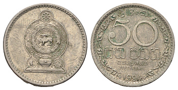 Шри-Ланка 50 центов 1994 KM 135.2 медно-никель 4637-335