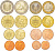 ФРГ евронабор из 8 монет 2002-2004 D, монеты в капсулах 1094-2-12-82