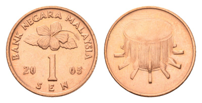 Малайзия 1 сен 2005 KM 49 сталь плакированная бронзой UNC 4614-716