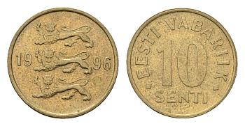 Эстония 10 сентов 1996 KM 22 латунь UNC 4696-148