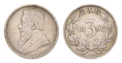 ЮАР 3 пенса 1896 KM 3 серебро 4585-126