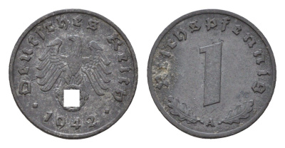 Германия 1 рейхспфенниг 1942 A KM 97, J. 369 цинк 4685-424