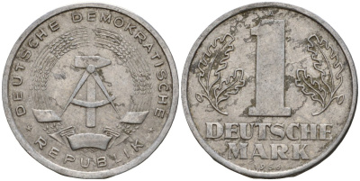ГДР 1 марка 1956 A KM 13 алюминий 4601-456