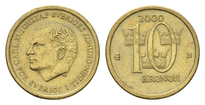 Швеция 10 крон 2000 Карл XVI Густав (1973-) KM 877 нордик 4642-525
