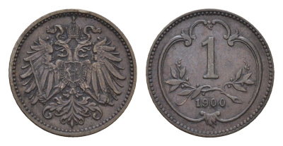 Австрия 1 крейцер 1900 Франц Иосиф I (1848-1916) KM 2800 бронза 4685-1041