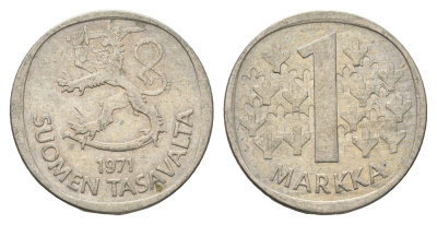 Финляндия 1 марка 1971 KM 49a медно-никель 4637-223