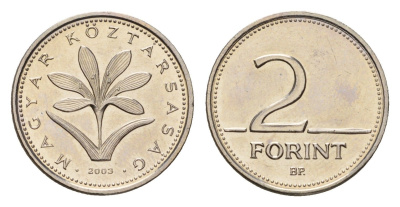 Венгрия 2 форинта 2003 KM 693 медно-никель UNC 105-312