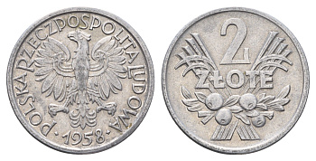 Польша 2 злотых 1958 Y 46 алюминий 4637-1147