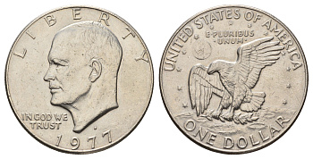 США 1 доллар 1977 D, Эйзенхауэра KM 203 медь плакированная медно-никелем 4558-435