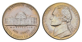 США 5 центов 1996 P, Томас Джефферсон KM A192 медно-никель UNC 99-368