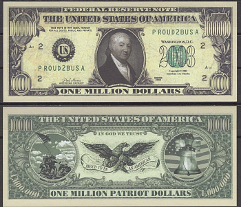 США 1000000 долларов 2003 Пол Ревир бумага UNC (пресс) 7196-12-3