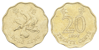 Гонконг 20 центов 1997 KM 67 никель латунь 4701-221