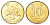 Гонконг 10 центов 1998 KM 66 сталь плакированная латунью UNC 4701-147