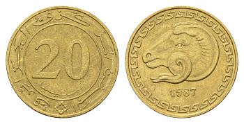 Алжир 20 сантимов 1987 ФАО KM 118 медь алюминий цинк UNC 4662-411