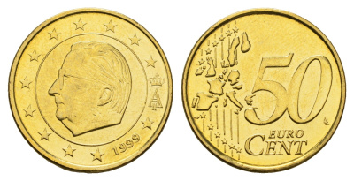 Бельгия 50 евроцентов 1999 Альберт II (1993-2013) KM 229 нордик UNC 4629-827