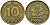 ФРГ 10 ПФЕННИГОВ 1991 A KM 108, J. 383 сталь плакированная латунью UNC 65-1212