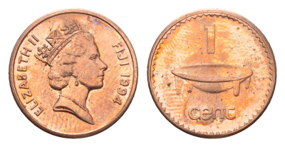 Фиджи 1 цент 1994 KM 49a цинк плакированный медью UNC 4697-657