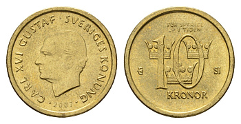 Швеция 10 крон 2007 Карл XVI Густав (1973-) KM 895 нордик UNC 4656-412