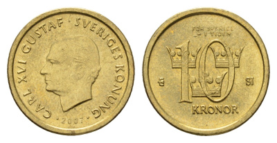 Швеция 10 крон 2007 Карл XVI Густав (1973-) KM 895 нордик UNC 4656-412