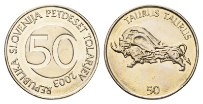 Словения 50 толаров 2003 KM 52 медно-никель UNC 4693-146