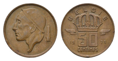 Бельгия 50 сантимов 1979 Belgie KM 149 бронза 4684-764