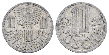 Австрия 10 грошей 1963 KM 2878 алюминий 4684-835