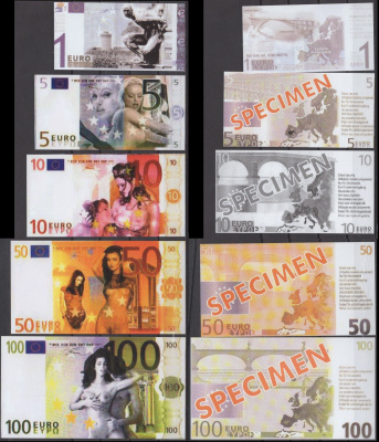 Германия набор из 5 эротические банкнот пластик UNC (пресс) 7197-28-3