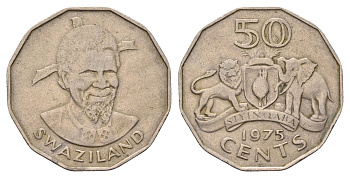 Свазиленд 50 центов 1975 KM 12 медно-никель 4666-1131