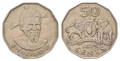 Свазиленд 50 центов 1975 KM 12 медно-никель 4666-1131