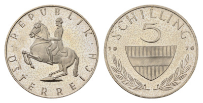 Австрия 5 шиллингов 1976 KM 2889a медно-никель PROOF 181-641