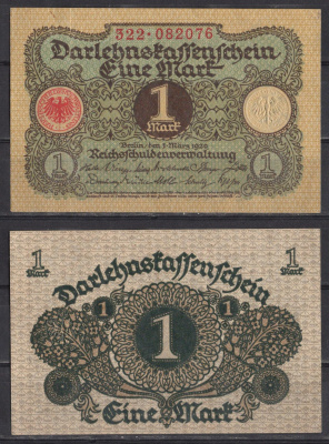 Германия 1 марка 1920 Pick 58 бумага 2192-60-1-2