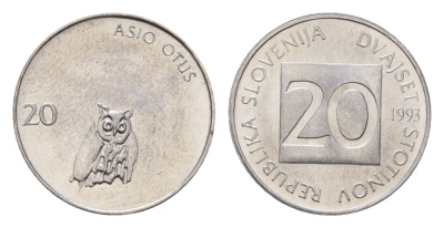 Словения 20 стотинов 1993 KM 8 алюминий UNC 4173-1254